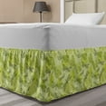 thumbnail image 1 of Dragonfly Bed Skirt, Sketchy Butterfly Like Bugs with Floral Ivy Print Wings Artwork, Elastic Bedskirt Dust Ruffle Wrap Around for Bedding Decor, 4 Sizes, Pale Green Dark Green, by Ambesonne, 1 of 2