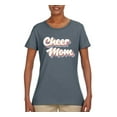 thumbnail image 2 of Wild Bobby Retro Cheer Mom Girl Sports Women Graphic Tee, Charcoal, Large, 2 of 5