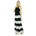 thumbnail image 3 of Bimba Women Semi Sheer Georgette Dress Lined Long Maxi Stripe Pattern, 3 of 5