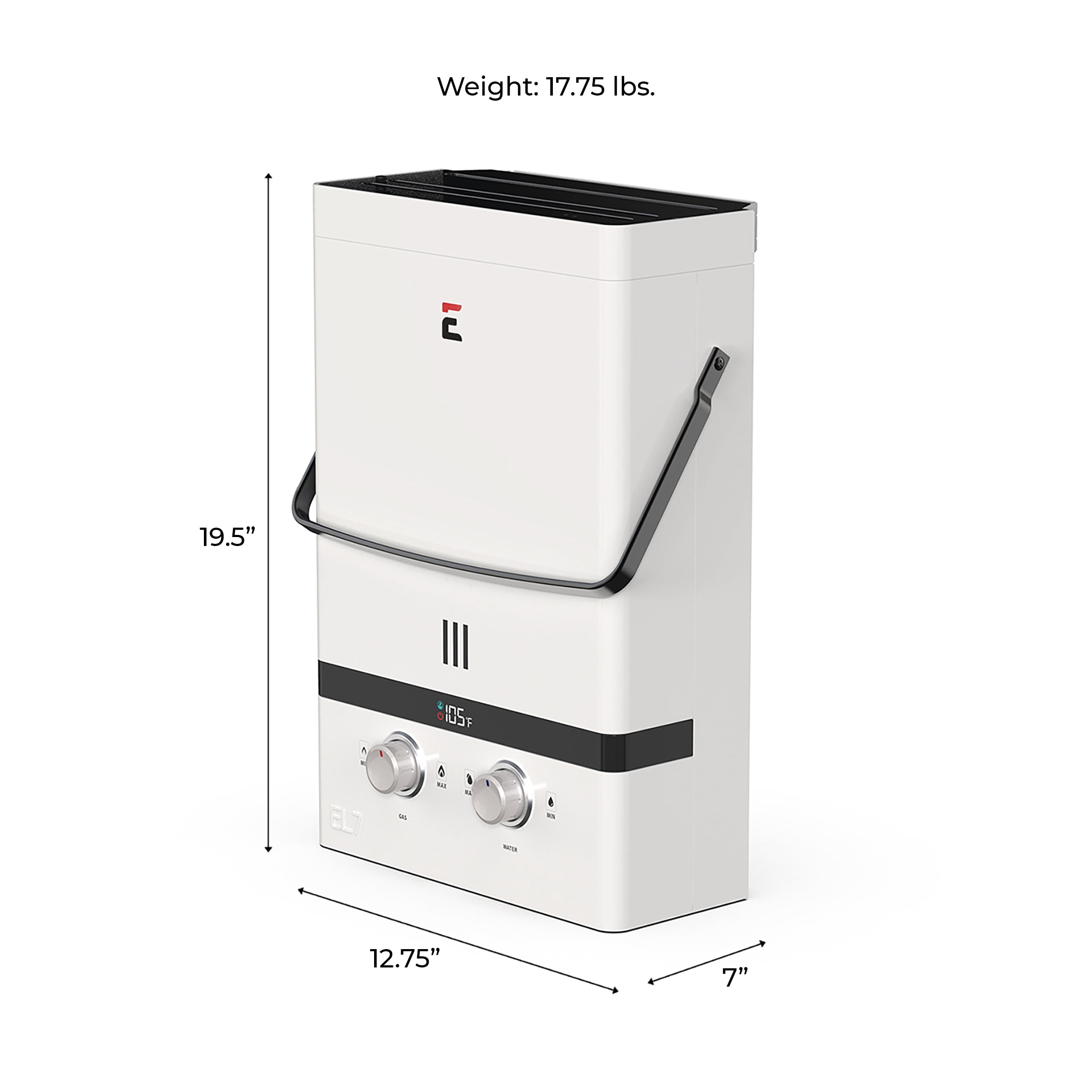 Eccotemp Luxé 1.85 GPM Chauffe-eau portatif extérieur sans réservoir avec pompe et crépine EccoFlo Diaphragme 12V