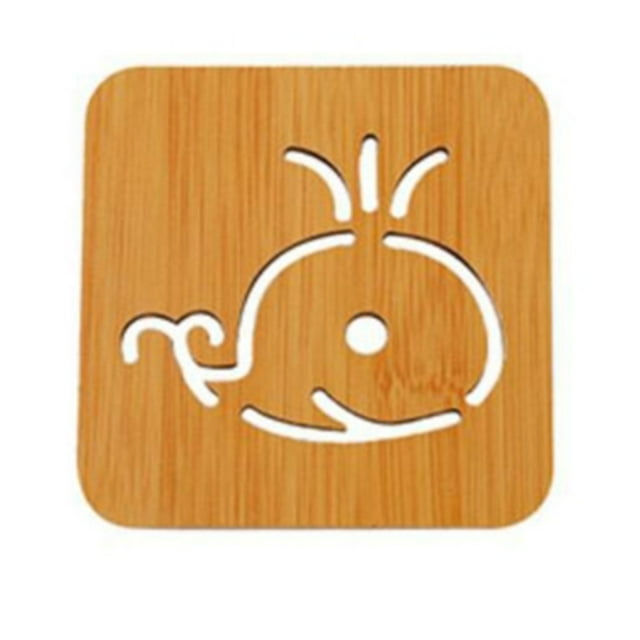 Xihbxyly Posavasos de Madera, Diseño Hueco, Fibra de Madera Única, Elegante Accesorio de Vajilla, Decoración para El Hogar y La Oficina, Esencial para Uso Diario, 14,5 X 14,5 Cm, Juego de 1 Pieza
