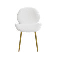 thumbnail image 6 of Tcbosik Dining Chairs Set of 2, Upholstered Kitchen Chairs, Modern Teddy Fabric Side Chair with Metal Legs for Small Space, Living Room, Kitchen, White, 6 of 9