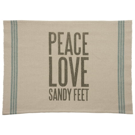 Sandy Feet Beach Life is Best Reversible Accent Throw Rug Cotton 36