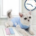thumbnail image 3 of Flmtop Pets Cat Kitten Recovery Weaning Suit Breathable Elastic Soft Clothes Vest Coat Blue, 3 of 9