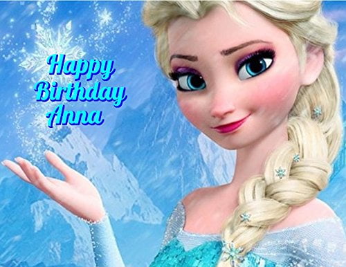 Elsa Anna Olaf Frozen Personalised 7.5" Cake Topper Edible Wafer Paper 