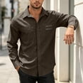 thumbnail image 6 of Cmfcve Button Down Shirts for Men Long Sleeve Solid Office Work Tops Lapel Collar Casual Loose Fit Classic Shirts, 6 of 7