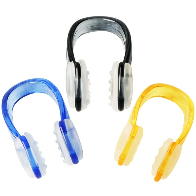 Swimming Safeguard Diving Guard Swim Tool Plastic Nose Clips Protector 3pcs Assorted Color