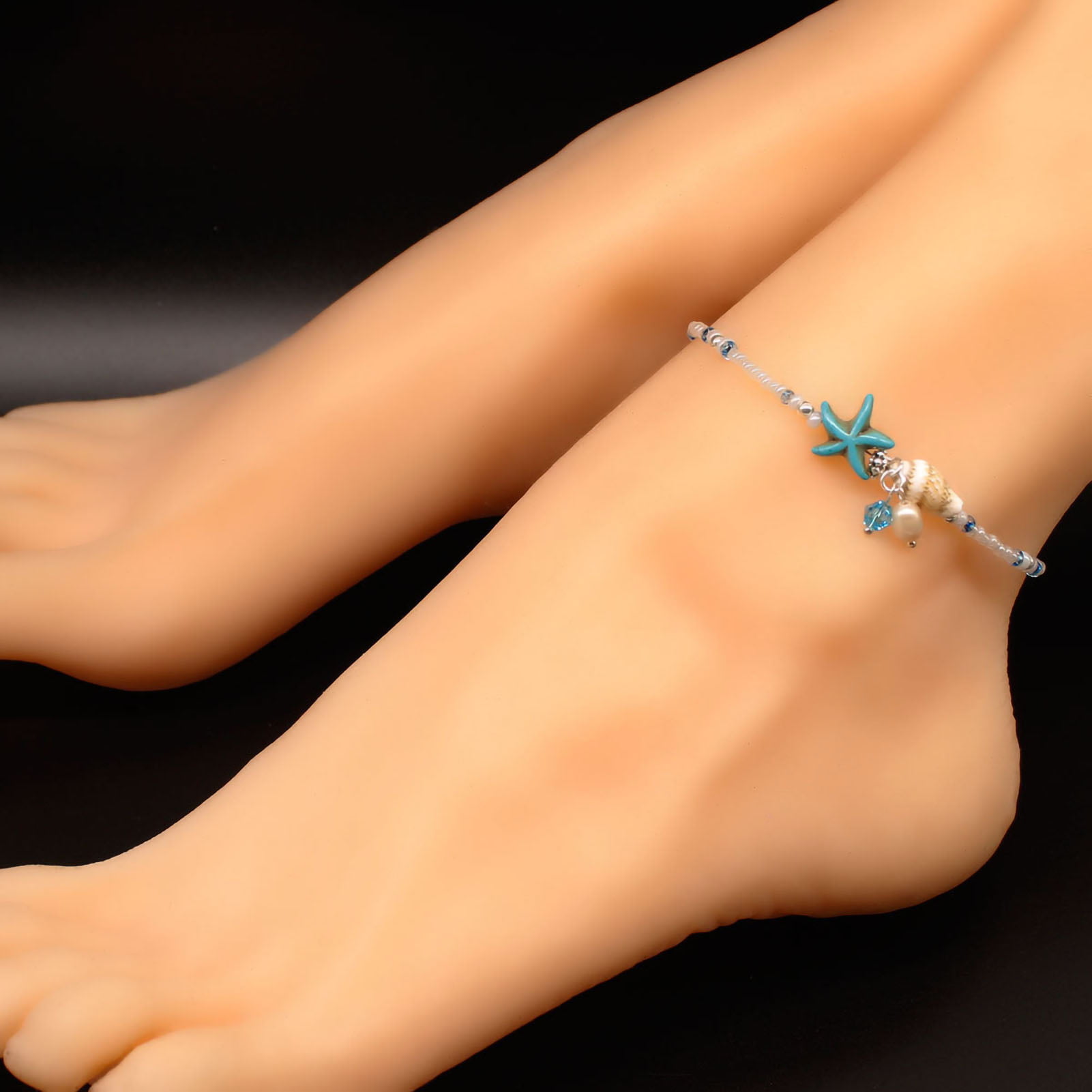 Blue Zircon Stretch Ankle Bracelet - December Birthstone - Set of 3 - –  Ankle Bling