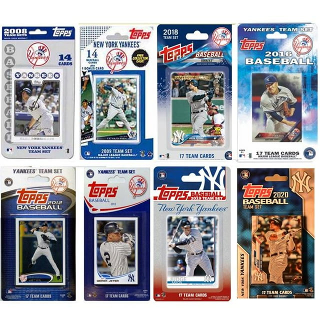 C&I Collectables YANKEES820TS MLB New York Yankees 8 Different Licensed Trading Card Team Set