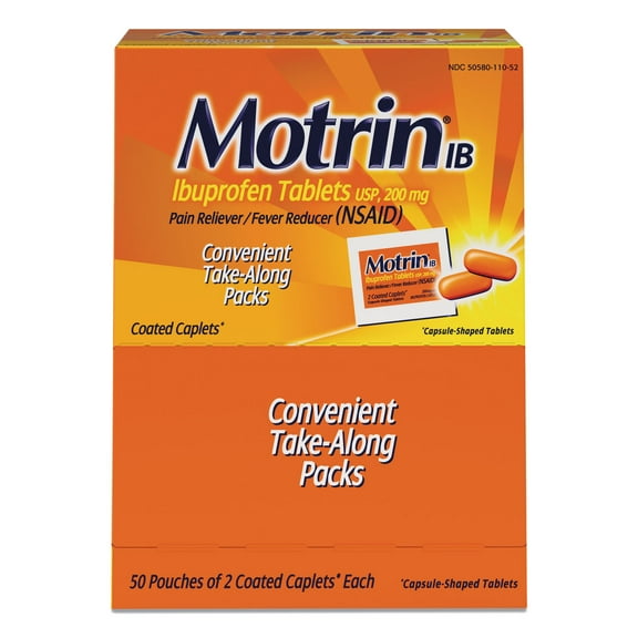 Motrin IB-Motrin IB Ibuprofen Tablets, Two-Pack, 50 Packs/Box (48152)