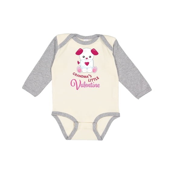Inktastic Grandma's Little Valentine Boys or Girls Long Sleeve Baby Bodysuit