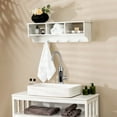 thumbnail image 4 of Costway Wooden Wall Mounted Coat Rack Hanging Cubby Organizer Storage Shelf with Hooks White, 4 of 10