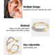 thumbnail image 2 of Juego de 8 pendientes de oro con forma de oreja brillante para mujer, 2 of 5