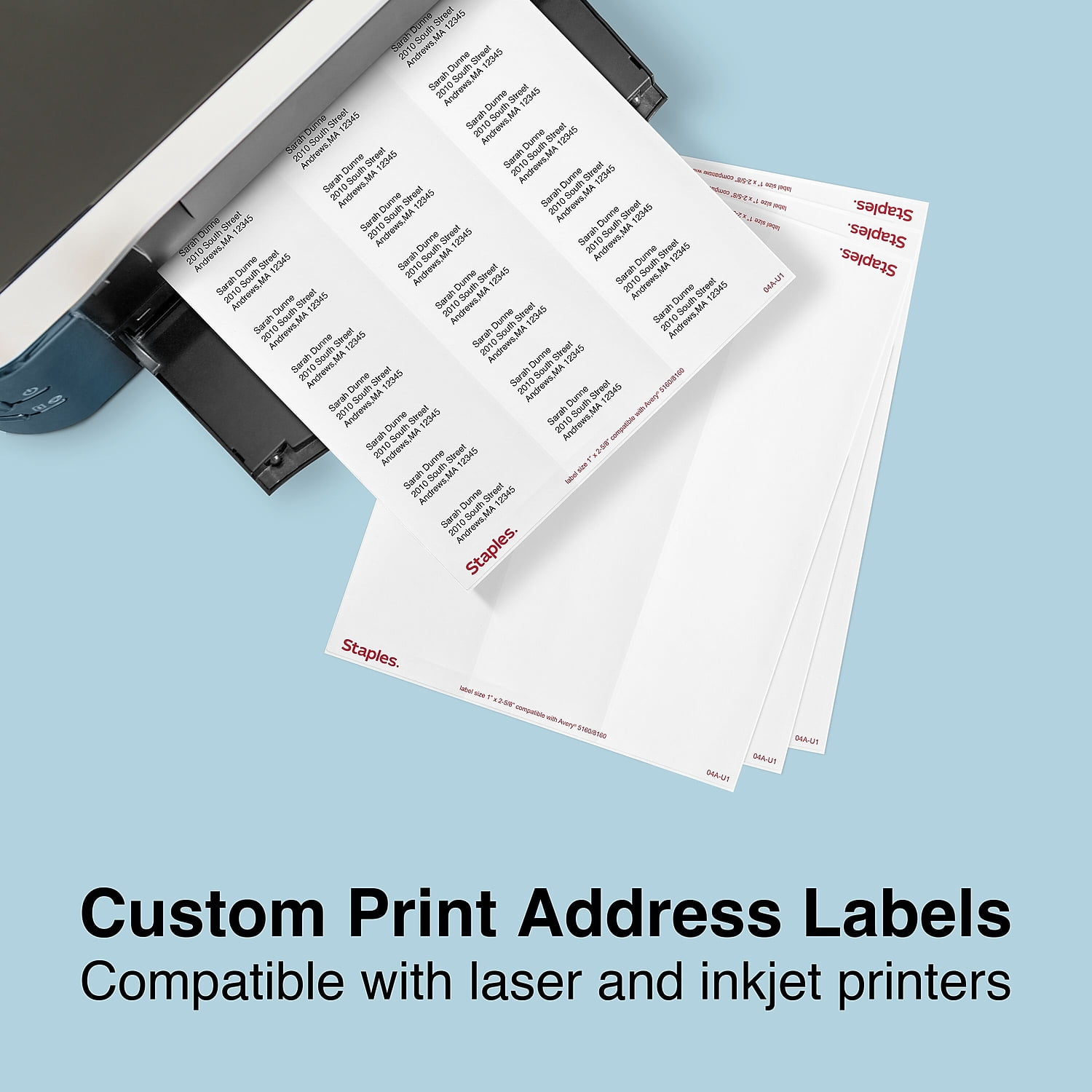 MyOfficeInnovations Laser/Inkjet Address Labels 1" x 2 5/8" White 30 Labels/Sheet 479880