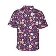 thumbnail image 4 of Xecao Cute Squirrel Floral print Hawaiian shirt - a stylish short-sleeve button-down for men, perfect for casual beach and tropical outings., 4 of 9