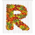 thumbnail image 3 of Ambesonne Letter R Shower Curtain, Floral R Maple Leaves, 69"Wx84"L, Multicolor, 3 of 3