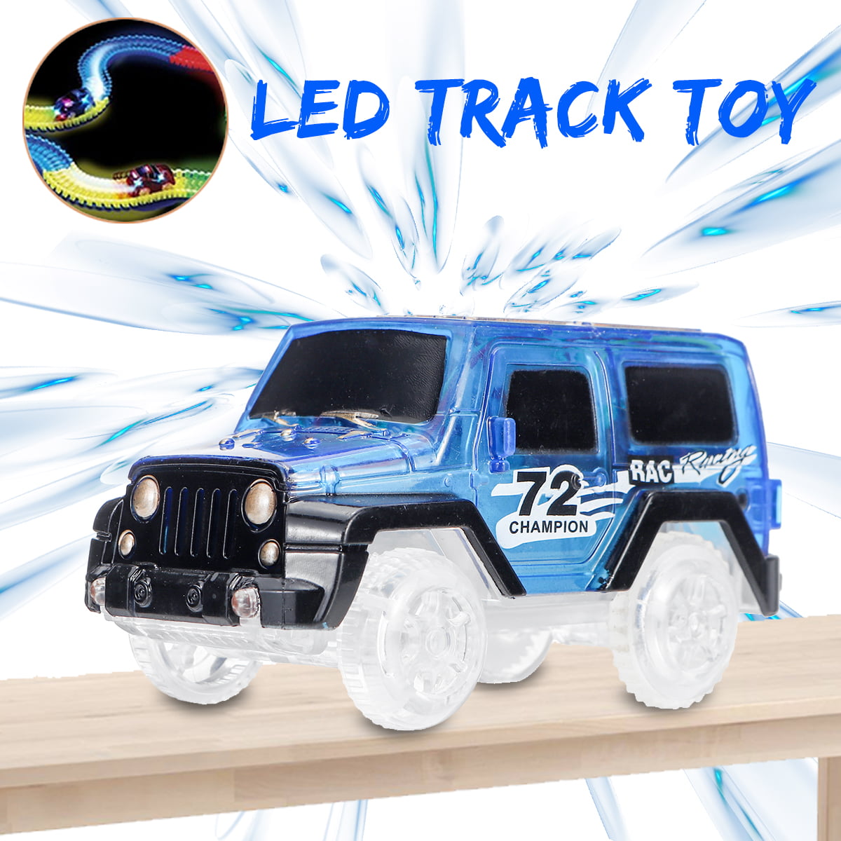 LED Light Up Car Toy for Magic Track Electronic Flashing Light Car Toys Kid Gift