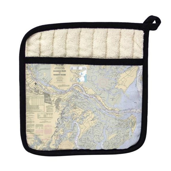 Betsy Drake PT214 Savannah River & Wassaw Sound, GA Nautical Map Pot Holder