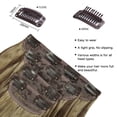 thumbnail image 2 of Phocas Clip in Hair Extensions 4PCS Thick Hairpieces Golden Brown Long Wavy Curly Synthetic Hair Extensions for Women 23in, 2 of 7