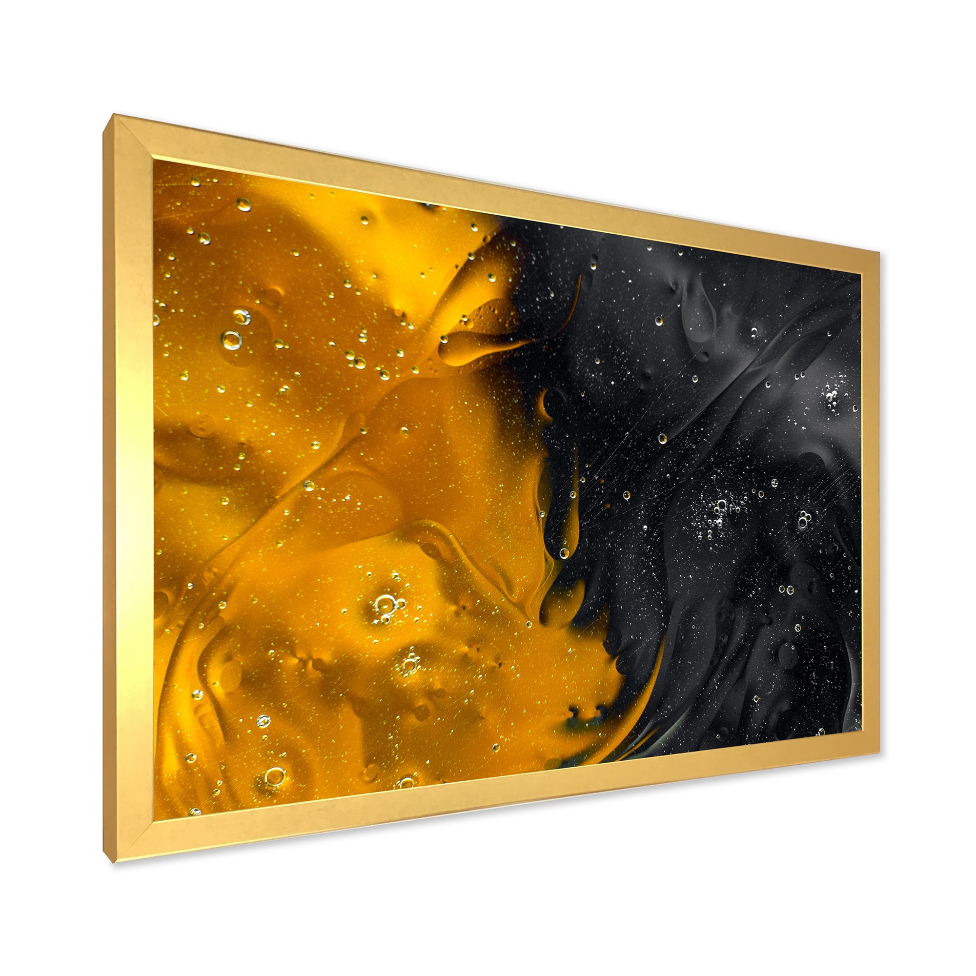 Designart 'Marriage of Black and Yellow' Modern Framed Art Print