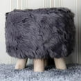 thumbnail image 4 of Stool Slipcover Upholstered Padded Pouf Furry Cover Home Supplies Grey, 4 of 6