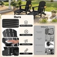 thumbnail image 3 of Outsunny Folding Adirondack Chair Set of 2, HDPE Fire Pit Chair with Retractable Ottoman, Cup Holder and Large Seat for Deck, Garden, Backyard, Black, 3 of 9
