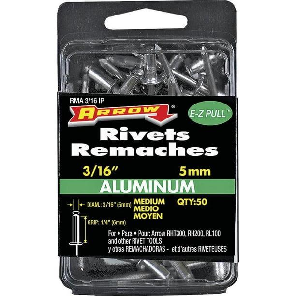 Arrow RMA3/16IP 3/16" Medium Aluminum Rivets 50 Count