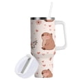 thumbnail image 2 of Stainless Steel Tumbler with Straw and Handle, Double Wall Insulated Tumblers, Cute Capybaras, 2 of 9