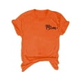 thumbnail image 6 of Dorinao Mama Shirts for Women Short Sleeve Love Letter Printed Graphic Mom Tee Tops, Orange, L, 6 of 8