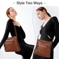 thumbnail image 4 of GAEKEAO Crossbody for Women Vegan Leather Casual Satchel Bag Shoulder Purse with Zipper Pockets and Adjustable Strap, 4 of 6
