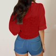thumbnail image 3 of Sewkxo Summer Cardigans for Women Lightweight Cropped Sheer Chiffon Shrug for Tie Front Elbow Sleeve Beach Cover Up Top,Red L, 3 of 7