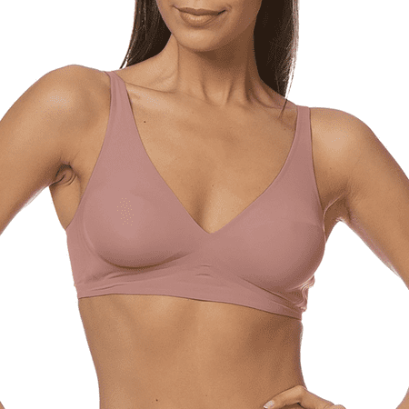 Fulorrnie Bras for Women Petite Push Up Wirefree Comfort Lift Plunge Back Fat Smoothing Balconette Bralette Bra Pink XXL