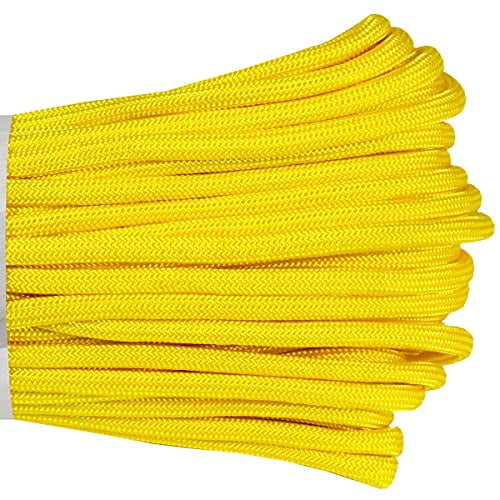 Atwood Paracord - 100' x 3/32" Tactical Cord 4 Nylon Strand Core 275 Test Weight 275lbs (Yellow)