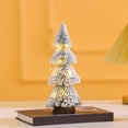 thumbnail image 5 of Christmas Tree 5.91inch Artificial Christmas Trees Tower-shaped Flocked Cedar Miniature Christmas Trees Snow Frost Ornaments With Wooden Bases For Christmas Party Table Top Decor Winter Crafts, 5 of 7