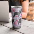 thumbnail image 4 of 20 Oz French Bulldog and Flower Coffee Tumbler Double Wall Insulated Stainless Steel Water Bottle | Metal Reusable Thermoses Flask with Cup Cap | Leak & Sweat Proof with Anti-Dust Lid, 4 of 7