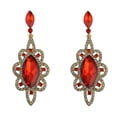 thumbnail image 4 of Tachiuwa Behomian Statement Rhinestone Dangle Earrings Wedding Party Jewelry Red, 4 of 8