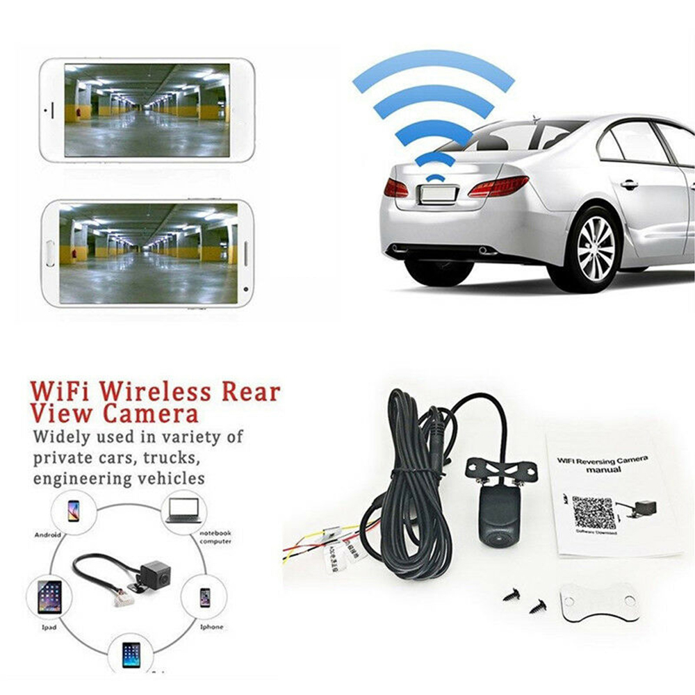 Wireless Backup Camera HD WIFI Rear View Camera for Car, Vehicles, WiFi Backup  Camera with Night Vision, IP67 Waterproof LCD Wireless Reversing Monitor 