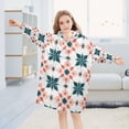 thumbnail image 5 of FORMRS Wearable Blanket Hoodie with Sleeves for Kids Cozy Flannel Sweatshirt, Flowers Geometric Pattern, 5 of 7