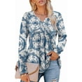 thumbnail image 4 of KISSMODA Women's Long Sleeve Comfy V-Neck Blouse & Tunic Tops, S-2XL, 4 of 4