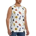 thumbnail image 2 of Bixox Men's Rocket Planets Printed Shirt Sleeveless Fitness Tank Top-X-Large, 2 of 7