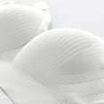 thumbnail image 4 of Dwellite Sports Bras for Women Solid Color Push Up Cozy Ribbed Wireless Full Support Sports Solid Color Everyday Bra White 42, 4 of 5