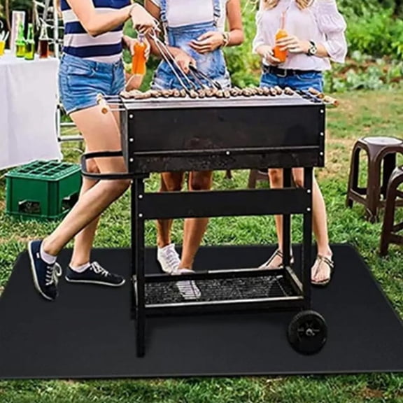 Grill Mats for Outdoor Grill Protective Mats Barbecue Fireproof Mat Grilling Mats Portable Foldable Fire Resistants Pad