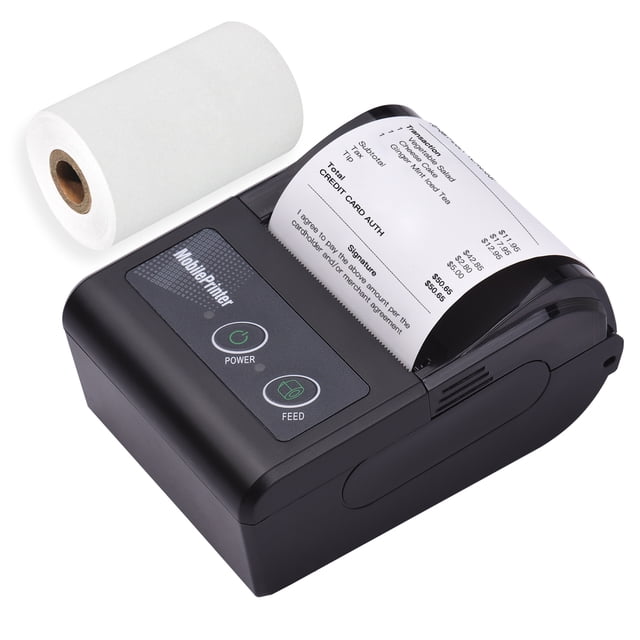 Receipt Portable 58mm 2 Inches Wireless BT Thermal Bill Receipt Printer Mini Mobile POS Printer Support ESC/POS Print Command Compatible with IOS for Restaurant