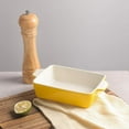 thumbnail image 5 of SWEEJAR Ceramic Baking Dish, Rectangular Small Baking Pan with Double Handles, 22OZ for Cooking, Brownie, Kitchen, 6.5 x 4.9 x 1.8 Inches(Yellow), 5 of 6