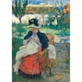 thumbnail image 3 of Norbert Goeneutte 11x14 Black Modern Framed Museum Art Print Titled - Young Woman at Her Seam (1893), 3 of 5