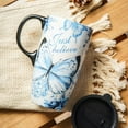 thumbnail image 5 of Ceramic Travel Mug with Color Gift Box,Coffee Cup 17 Oz.,Butterfly, 5 of 8