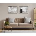 thumbnail image 5 of Kate and Laurel Sylvie Line 1 Left and Right Neutral Linen Framed Canvas Wall Art Set by Nikita Jariwala, 2 Piece Set 18x24 Gray, Modern Abstract Monochromatic Geometric Art for Wall, 5 of 6