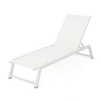 Monica Outdoor Aluminum Chaise Lounge, White
