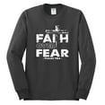 thumbnail image 2 of Wild Bobby, Faith Over Fear Psalm 118:6 White, Inspirational/Christian, Men Long Sleeve Shirt, Charcoal, X-Large, 2 of 3