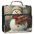 thumbnail image 4 of 3 Ring Zipper Binder with Shoulder Strap Waterproof Trapper Keeper 2 Inch D-Ring 500 Sheets Capacity Cute Snowman in Clothes, 4 of 7
